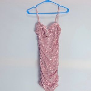 Hello Molly pink sequin mini dress
